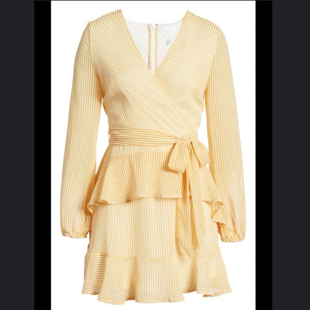 Leith XXS Yellow and White Striped Mini Dress